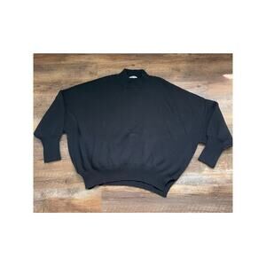 Zenana Black cable knit long sleeve dolman style  boxy sweater Med.